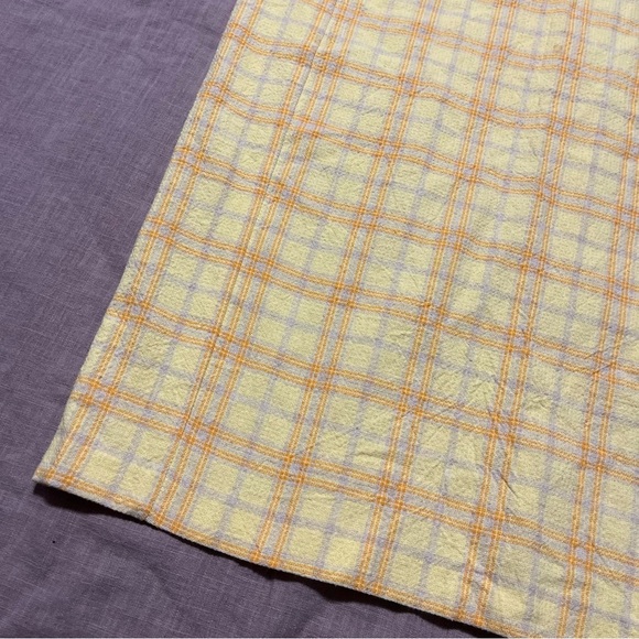 NWOT Zara Yellow Plaid Women's Skirt high slit side summer sundress bright - Picture 3 of 9